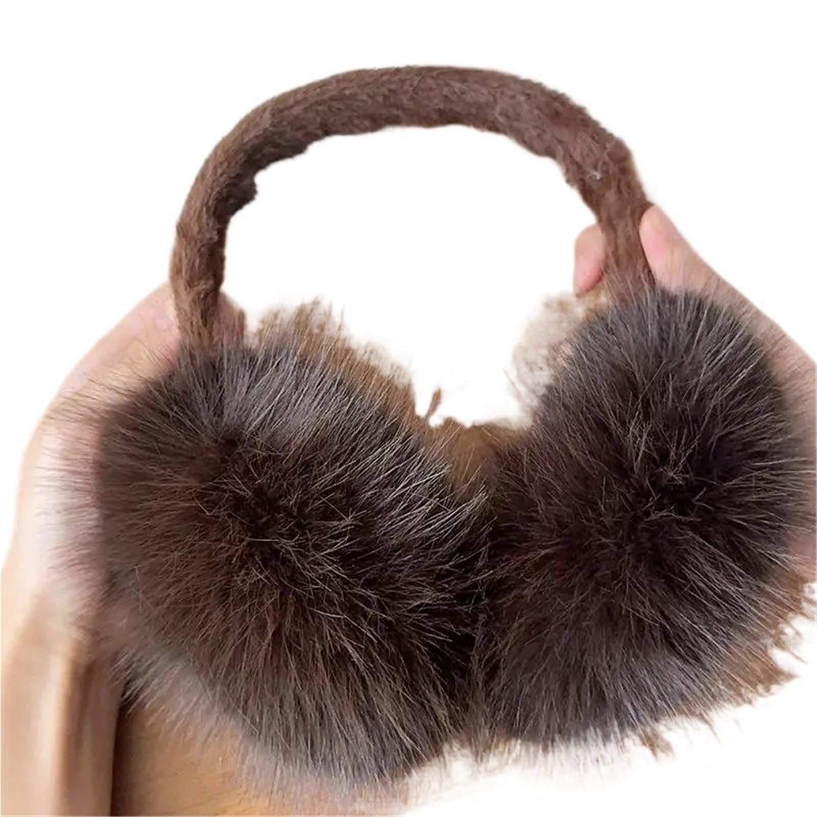 HUDFVIOI Ear Muffs Women Soft Faux Fur Ear Warmer Winter Earmuffs For Women Men Solid Color Earflap Outdoor Cold Protection Ear-Muffs Cover(Brown)