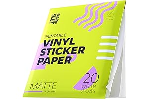 Premium Printer Printable Vinyl Sticker Paper 20-Sheet 8.5x11