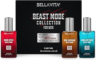 BELLAVITA Beast Mode Collection Set with 40% Perfume oil concentration | Long Lasting | Set of 3 x 20ml each | Perfume for...