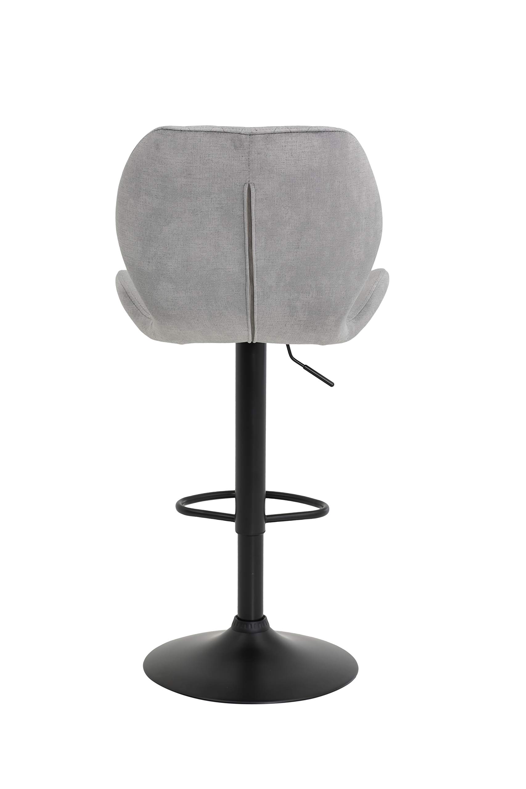 Hela Tische, Laila - Juego de 2 Sillas de Pedestal, Microfibra, Base de Metal, Color Gris, Altura Regulable con Elevador, Base Circular, Giratorias en 360°