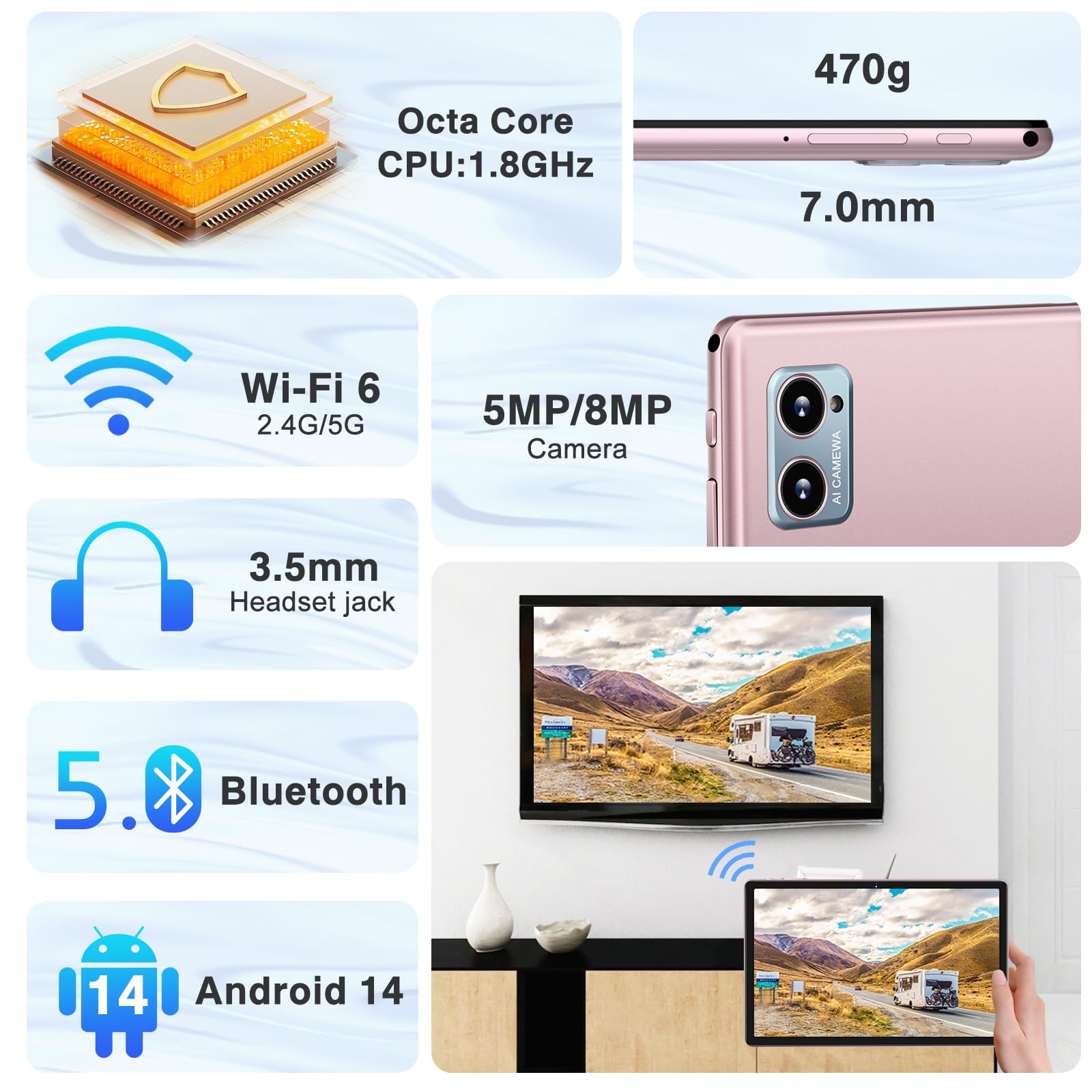 Android 14 OS Tablet 10.1