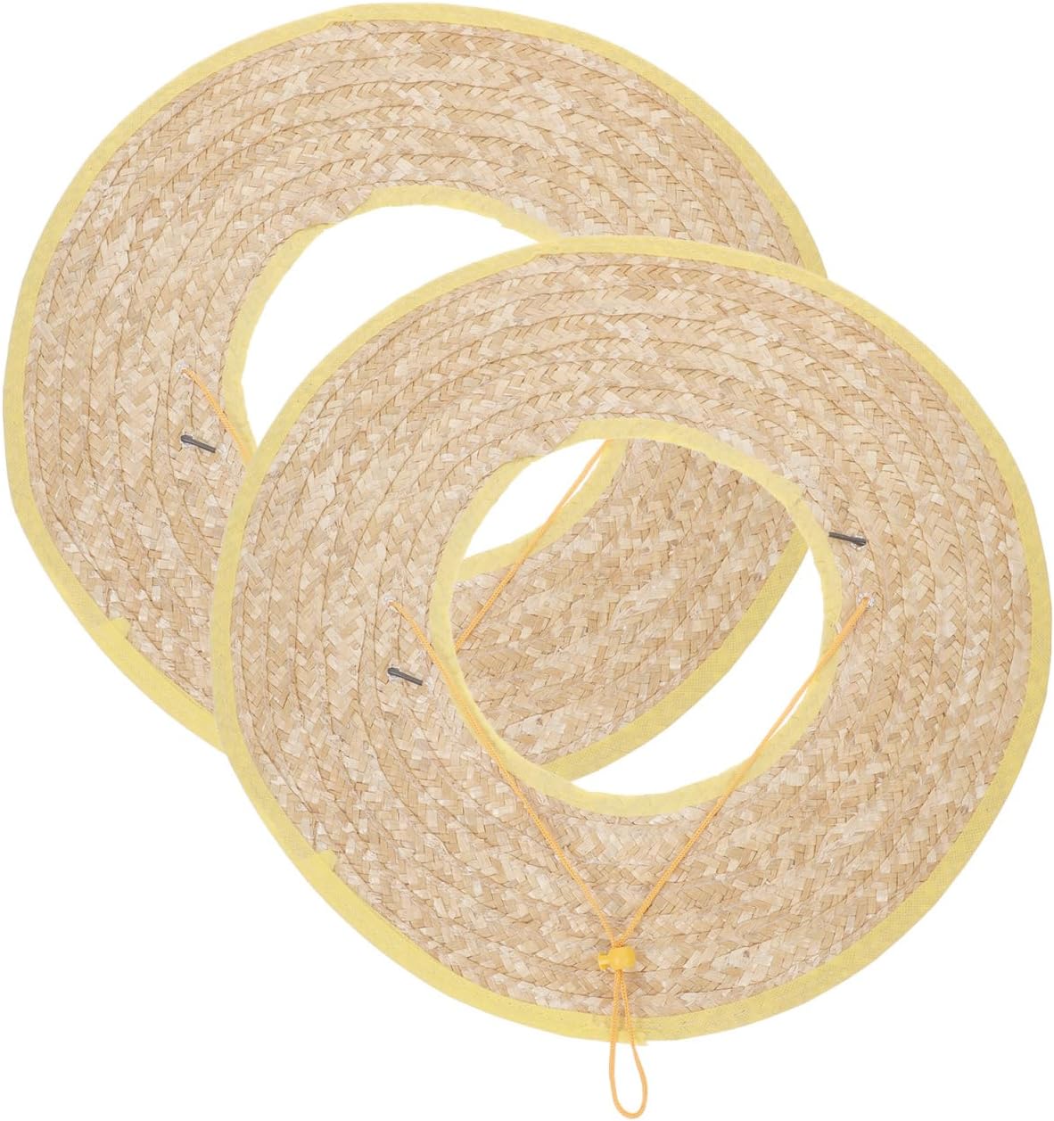VOSAREA 2pcs Hard Hat Sun Shade Straw Woven Construction Helmet Sunshield Cover Hard Hat Visor for Outdoor Construction Workers Sanitation Workers