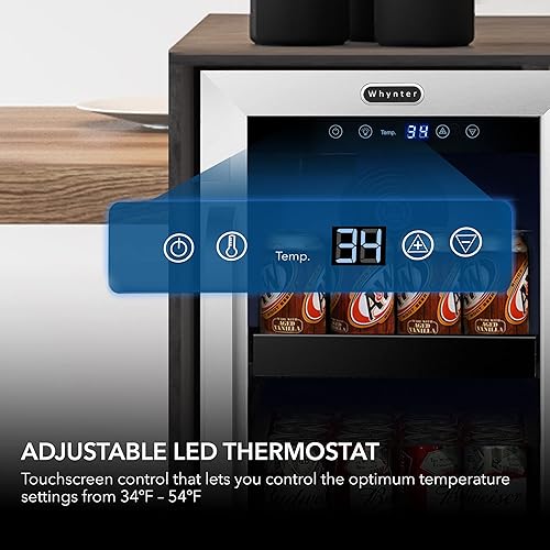 Miniatura 6 de Whynter BBR-838SB Refrigerador de bebidas y refrigerador integrado de 15 pulgadas con vidrio, cerradura, puerta reversible, control digital y filtro