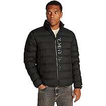 Tommy Jeans Uomo Piumino Down Printed Leggero, Nero (Black), L