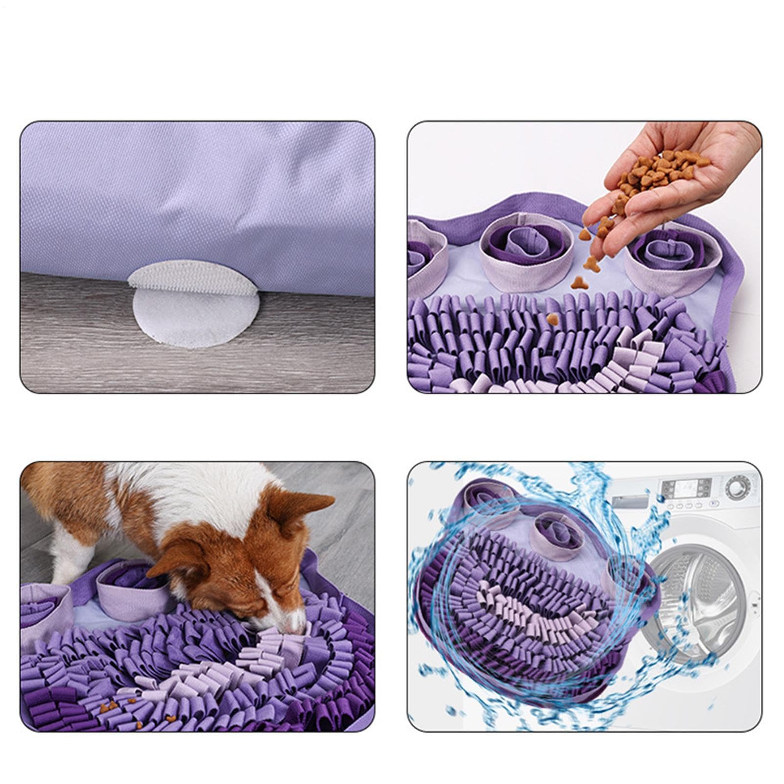 Schnüffelteppich für Hunde 49 x 49 cm Puzzlespielzeug gegen Langeweile | Hundepuzzle Matte Für Draußen, Zuhause, Wohnzimmer, Welpen, Haustiere, Kleine, Mittelgroße und Große Hunderassen Zum