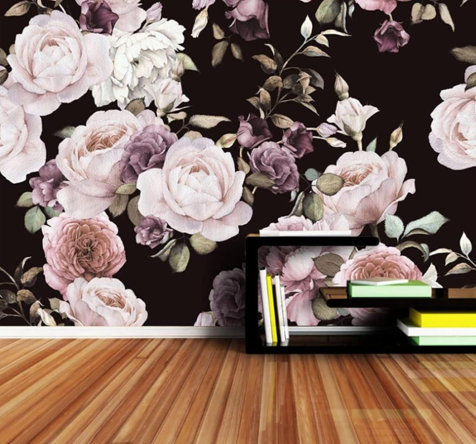 XLMING Hand Drawn Beautiful Black and White Roses Peonies 3D Wallpaper Luxury Home Dining Decor Paste Sofa Living Room The Wall for Bedroom Mural-430cm×300cm