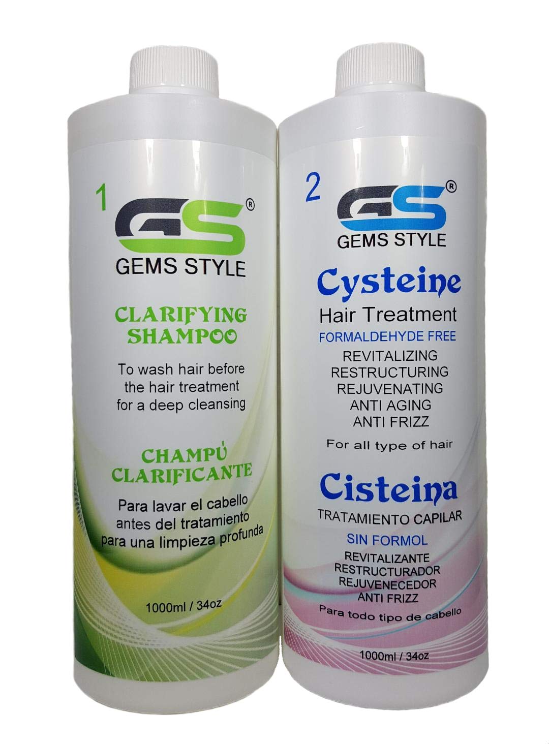 Amazon.com : GS CYSTEINE For Blonde Hair - Brazilian Smoothing Hair  Treatment Professional Blowout Hair Straightening Long Lasting Formaldehyde  Free Plus FREE Clarifying Shampoo. (1000ml/ 34oz) : Beauty & Personal Care