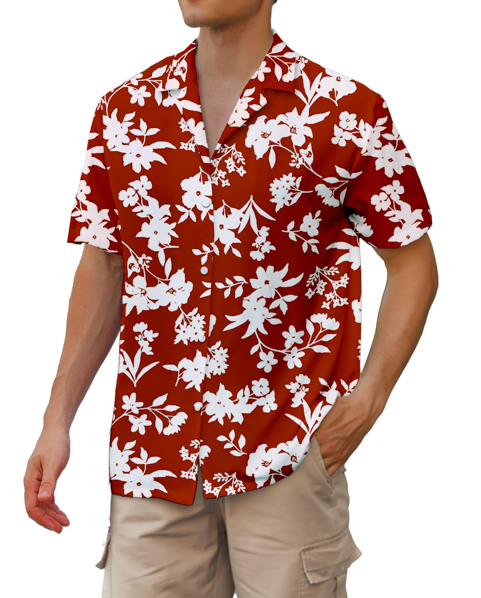 Cromoncent Hawaiian Shirt for Boy&amp;Men Short Sleeve Cuban Collar Tropical Holiday Summer Beach Shirts
