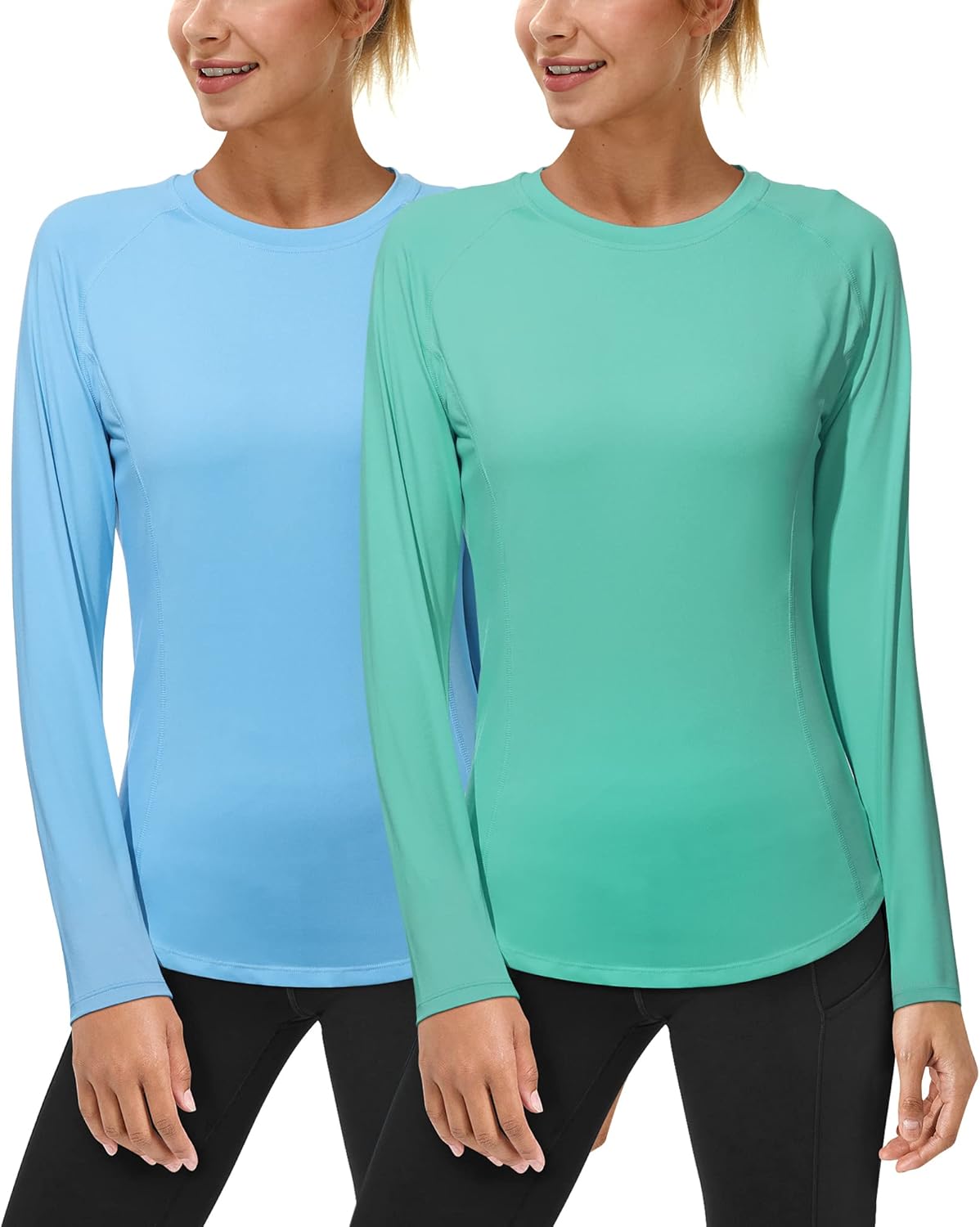 Roadbox Women's Long Sleeve UV Sun Shirts UPF 50+ Workout Swim Rash Guard Tops