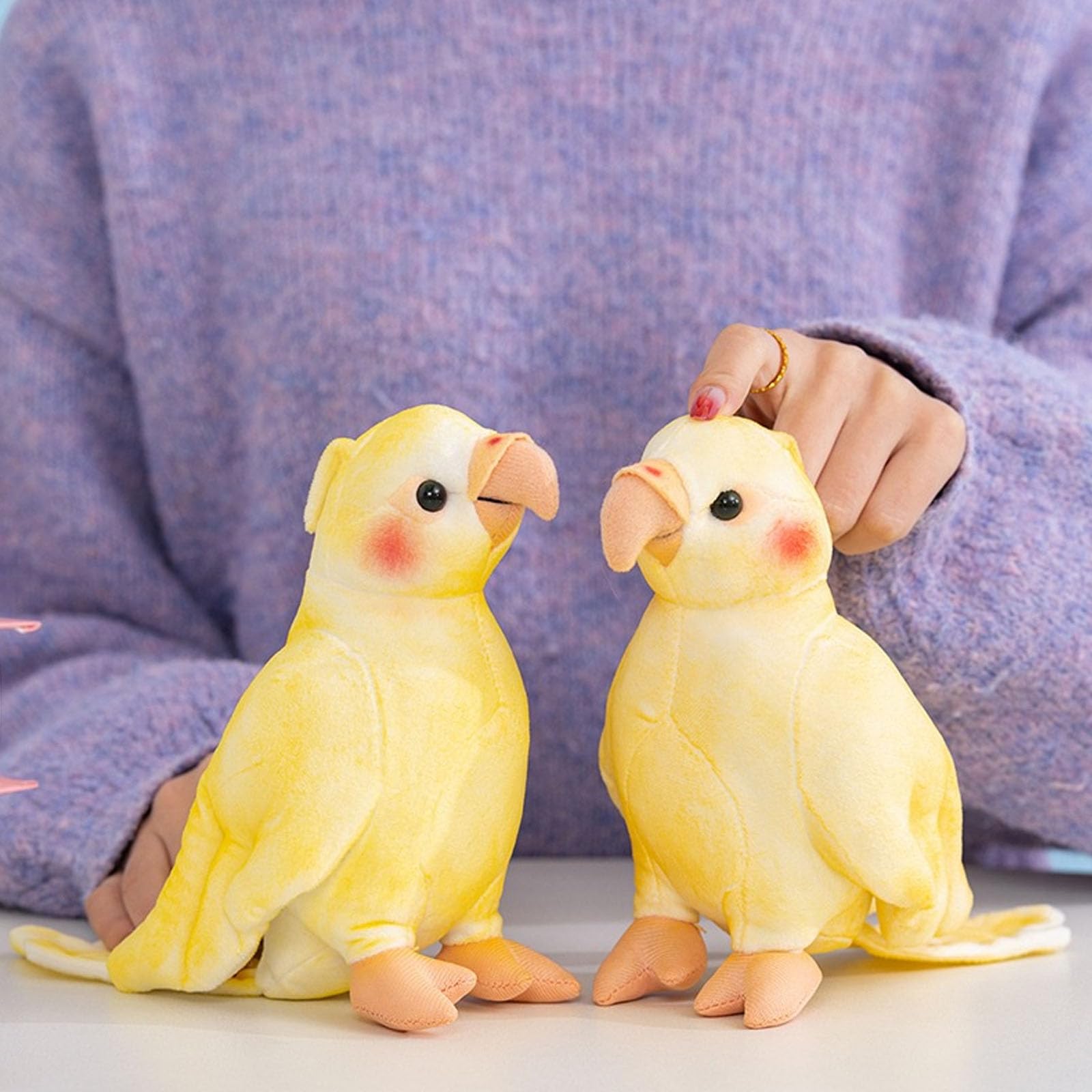 pluszowa zabawka, Śliczna żółta pluszowa papuga, miękka wypchana Lovebird, urocza przytulanka prezent dla dzieci i miłośników ptaków