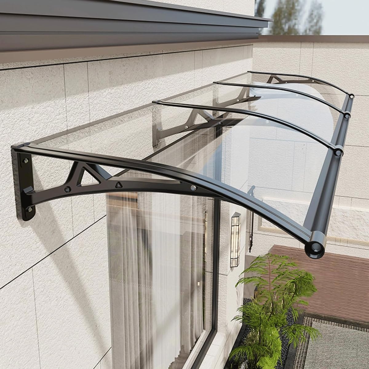 Auvent de porte en polycarbonate pour protéger vos invités de la pluie