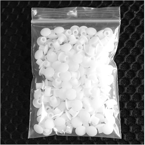 Miniatura 5 de 100 tapas de rosca de 0.197 pulgadas tipo empotrado de plástico blanco, tapones de agujeros para botones, para gabinetes, armarios, estantes y
