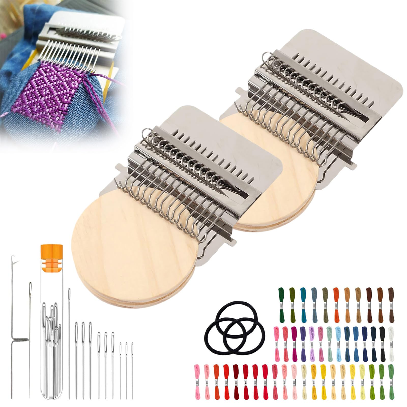 Photo 1 of Knit Patch Loom Kit – Patch Maker Mending Loom 2.0, 2026 Newly Upgraded Mini Knit Loom Knitting Kit for Beginners, Repair Worn Spots & Holes, DIY Knit Patch Mending Kit for Clothes & Socks (Set 1)