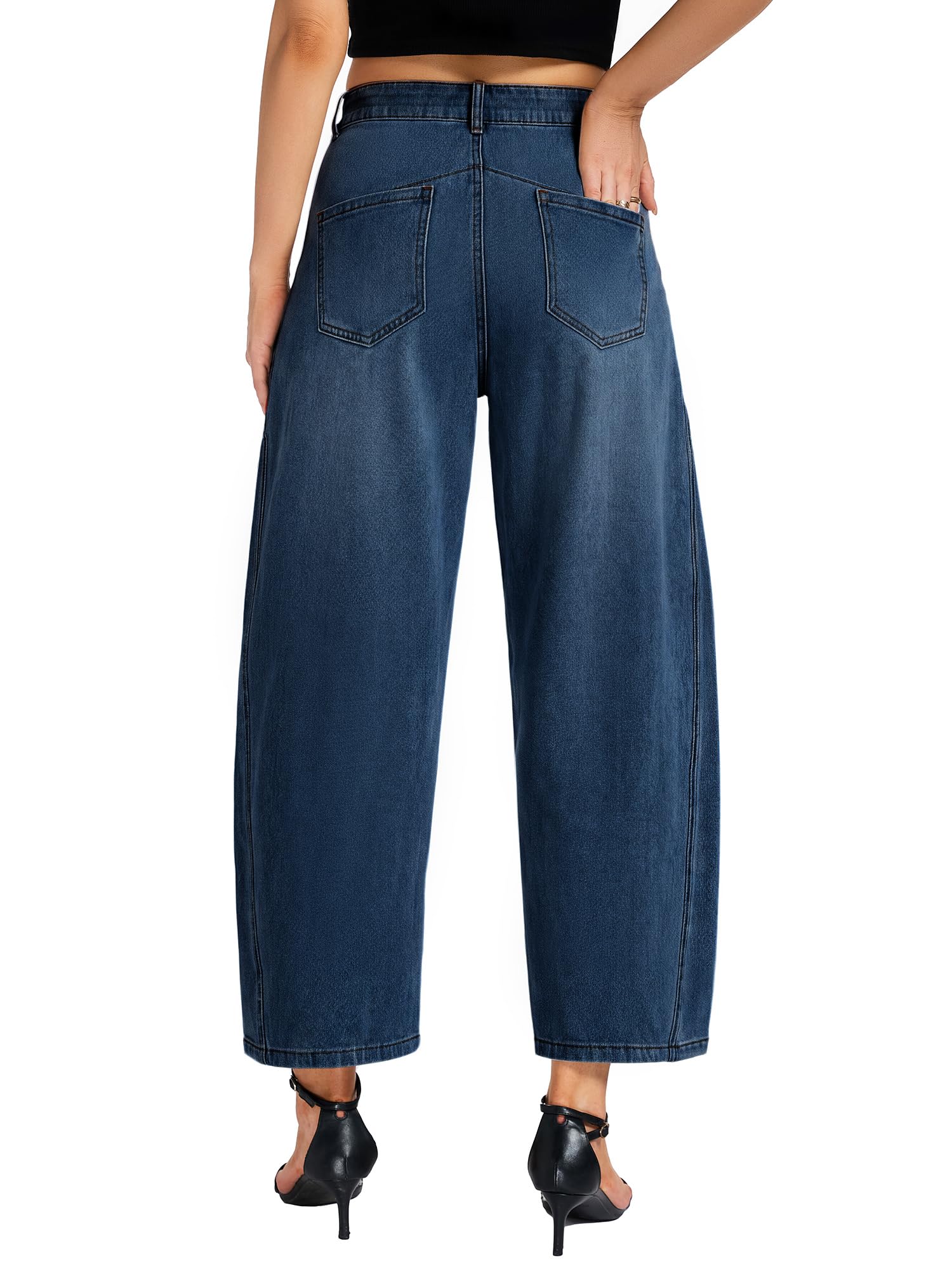 Barrel Jeans Damen High Waist Stretch Denim Ballon Hose Damen