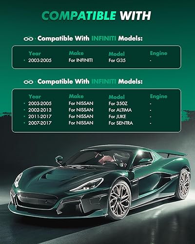 Miniatura 5 de SCITOO Juego de pastillas de freno de disco de cerámica delanteras y traseras para 2003-2005 para Infiniti G35, para Nissan 350Z  para Altima  para