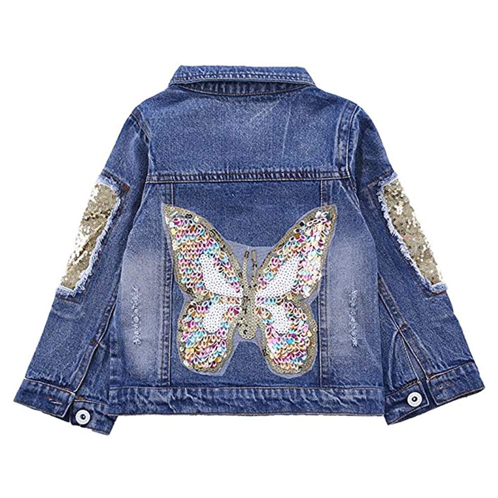 Chaqueta Vaquera Niñas Mezclilla Jacke De Manga Larga Moda Chaqueta Denim Primavera Otoño con Perla