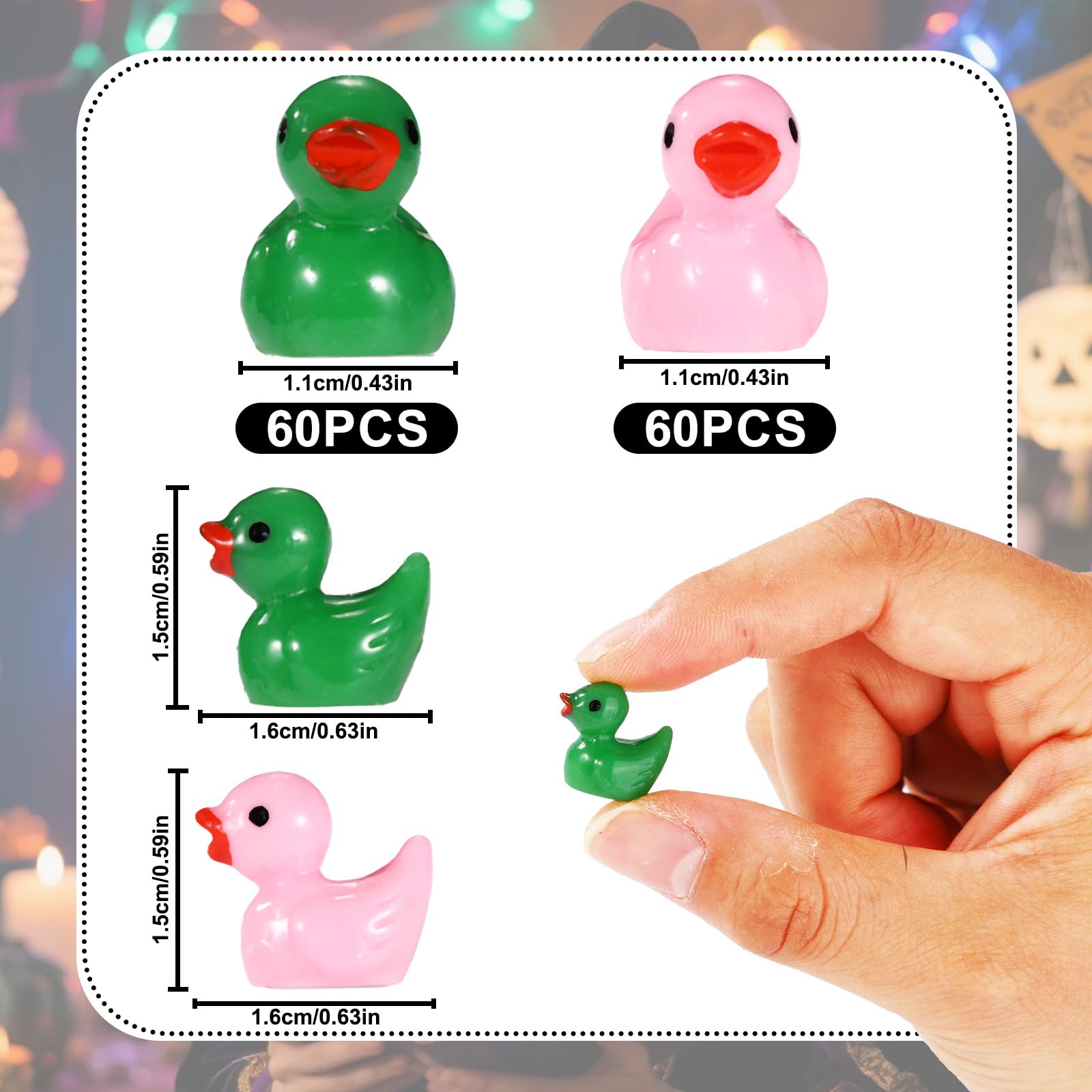 SAVITA 120pcs Witch Theme Mini Resin Duck - Image 2