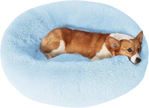 Miniatura 15 de JOLLYVOGUE - Cama para perro, cama grande relajante y antiestrés, cojín esponjoso con forma de dona para mascotas medianas y grandes (27, 30 y 36 01