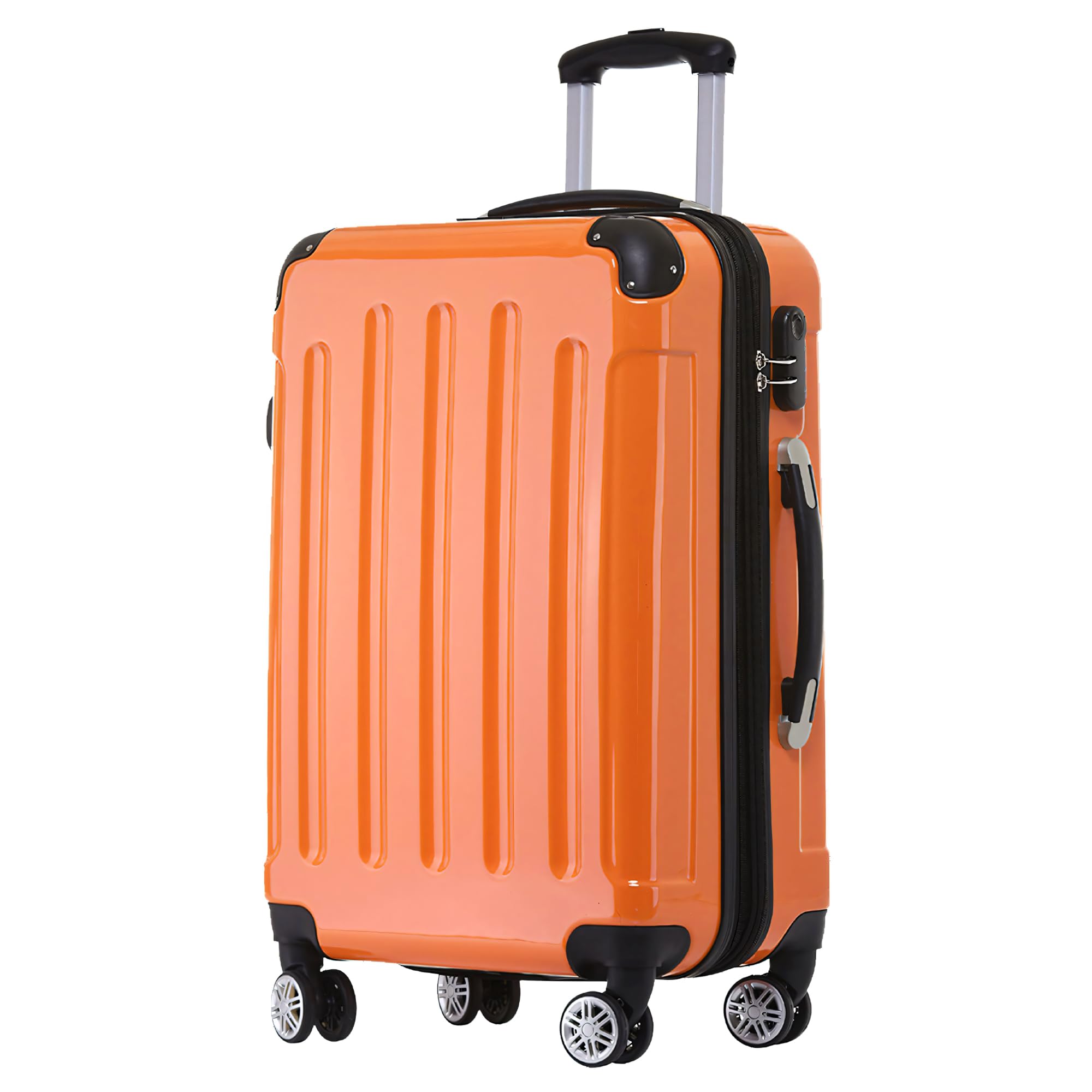 BEIBYE 2048 Hartschalenkoffer aus Polycarbonat, Reisekoffer mit 4 Zwillingsrollen und Zahlenschloss, Erweiterbarer Trolley Koffer M L XL oder Kofferset mit Teleskopgriff