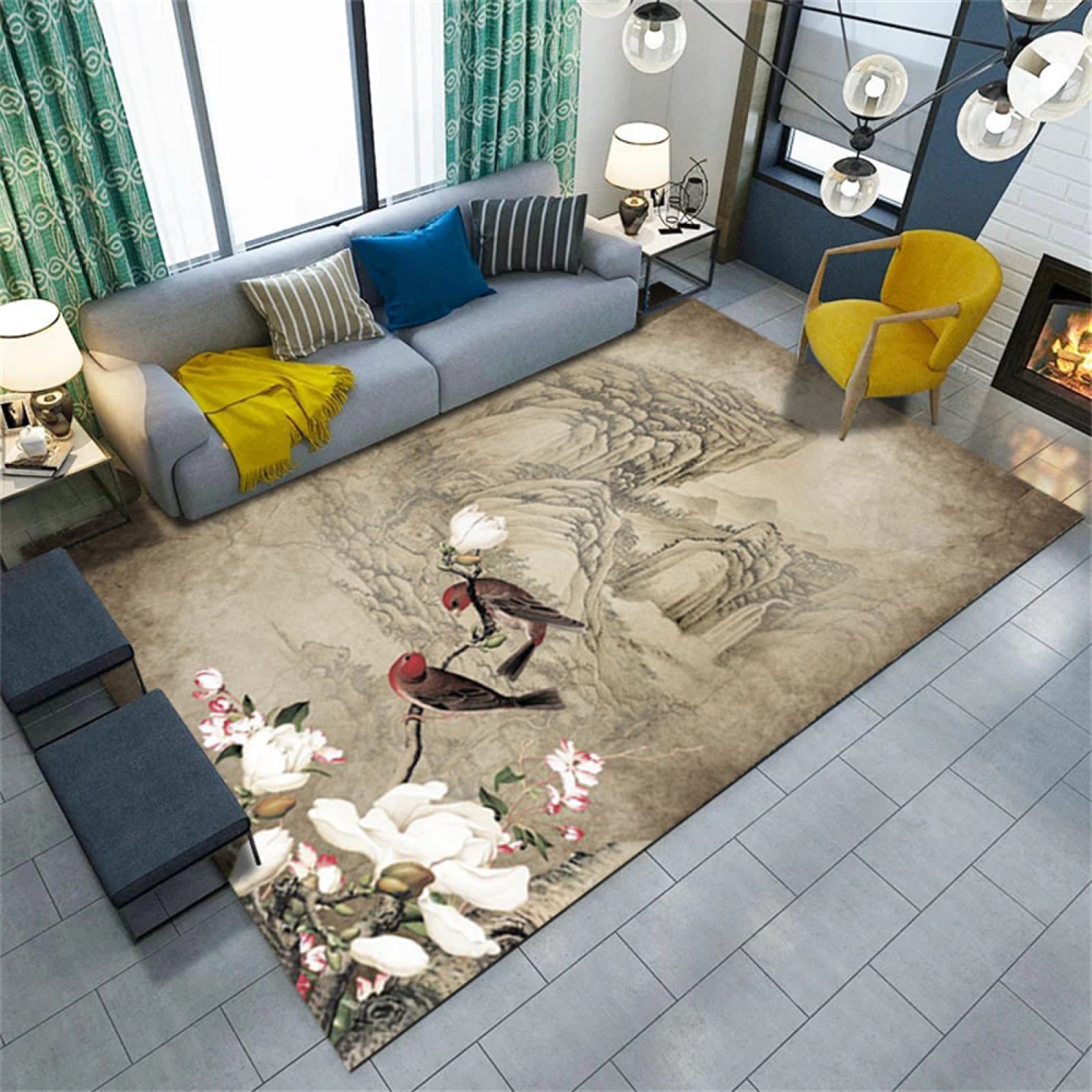 Tapis voiture jouet gris pour créer un coin jeu dans le salon