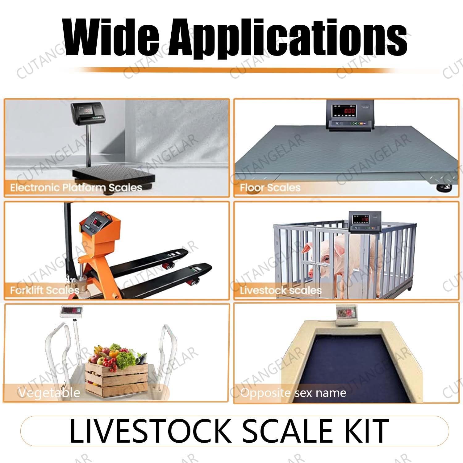 Viehwaage, Rinderwaage, Schweinewaage, 5000 kg/11023 lbs maximale Tragkraft, Hochpräzises Viehwaagen-Set, Bodenwaage, mit hellem LED-Display, Tierwaagen-Set für Tiere/Kühe/Schweine