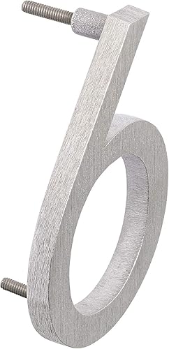 Miniatura 2 de Montague Metal Products MHN-08-F-BA1-6 Números de casa, 8 pulgadas, aluminio cepillado pulido