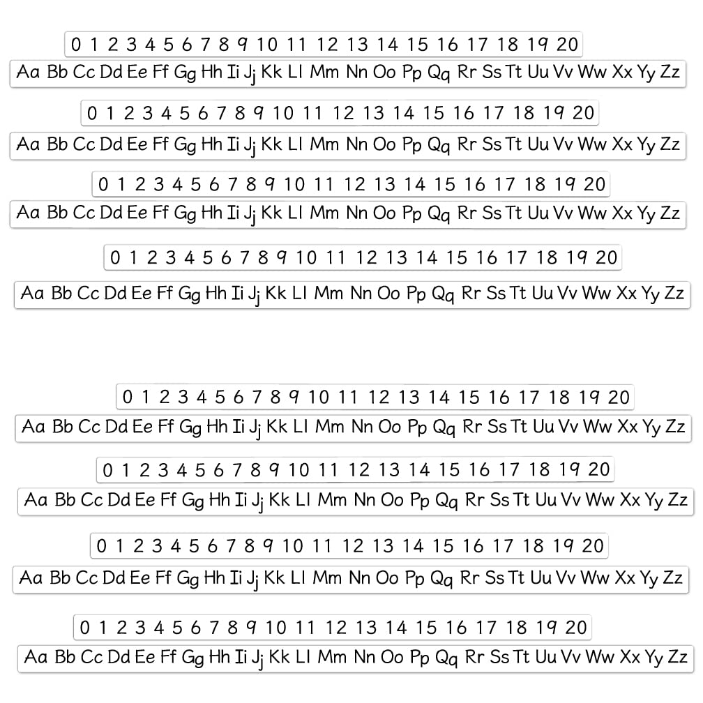 StikArt Removable Stickers - Alphabet Letters Desk Strips & Numbers Desk Strips (8 Pack)