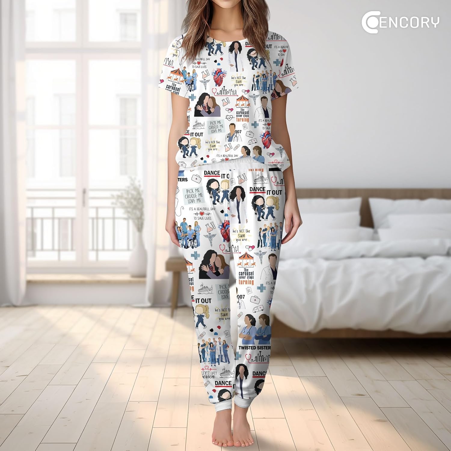 Famous Character Womens Pajama Sets, Lounge Sets for Women 2 piece, PJ Sets for Woman