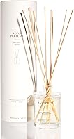Brooklyn Candle Studio Santorini Reed Diffuser - Sandalwood & Amber Fragrance, 8 Rattan Reeds, Phthalate-Free Oil Diffuser, 4.4oz Long-Lasting Scent