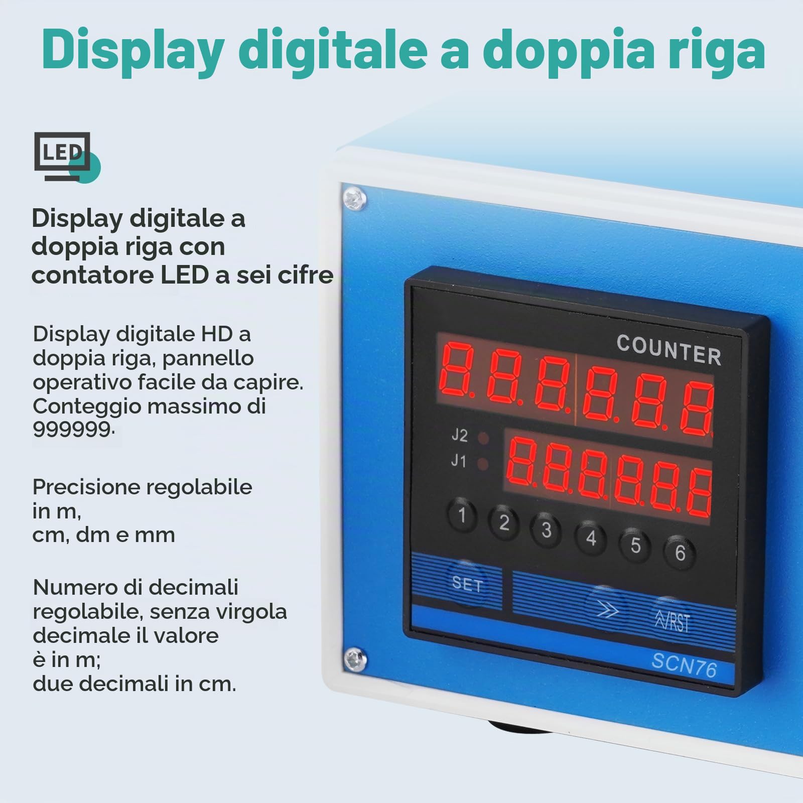 YJINGRUI Contatore di Lunghezza Digitale con rotella del rullo commutabile per metro e cantiere