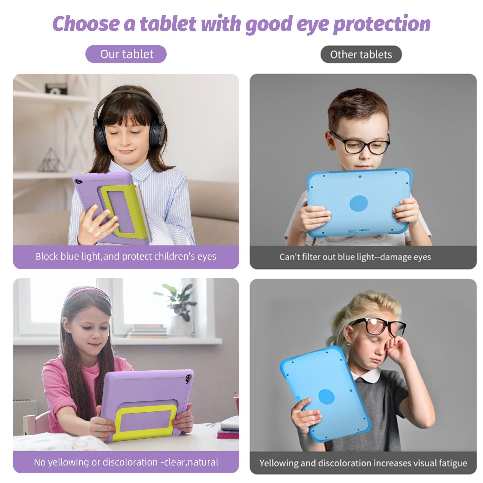 Yicty Tablette pour Enfants ｜ Tablette Android 14 améliorée 10 Pouces avec étui ｜ Octa Core ｜ Carte 1tf 8 + 64go Extensible ｜ Double caméra ｜ contrôle Parental ｜ kidoz ｜ Baby - Sitting