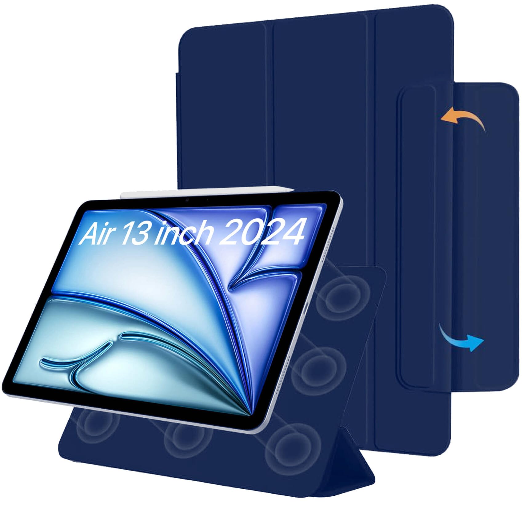 Robustrion Cover for iPad Air 13 inch M2 [Magentic Attach] Case for iPad Air 13 inch 2024 M2 [Auto Sleep Wake Support] - Navy (B0D9NPZVZN) Amazon Price History, Amazon Price Tracker