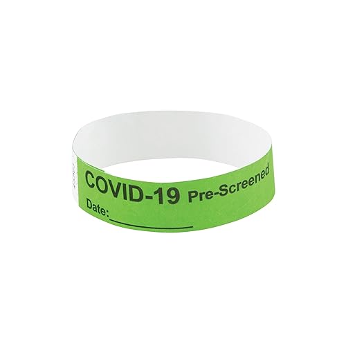 Miniatura 3 de Advantus Pulseras Tyvek COVID preimpresas, prepantalladas, 500/PK (76093)