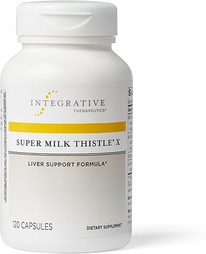 Integrative Therapeutics Super Milk Thistle X - Suplemento de hierbas para apoyo a la salud del hígado con cardo mariano, extracto de raíz de