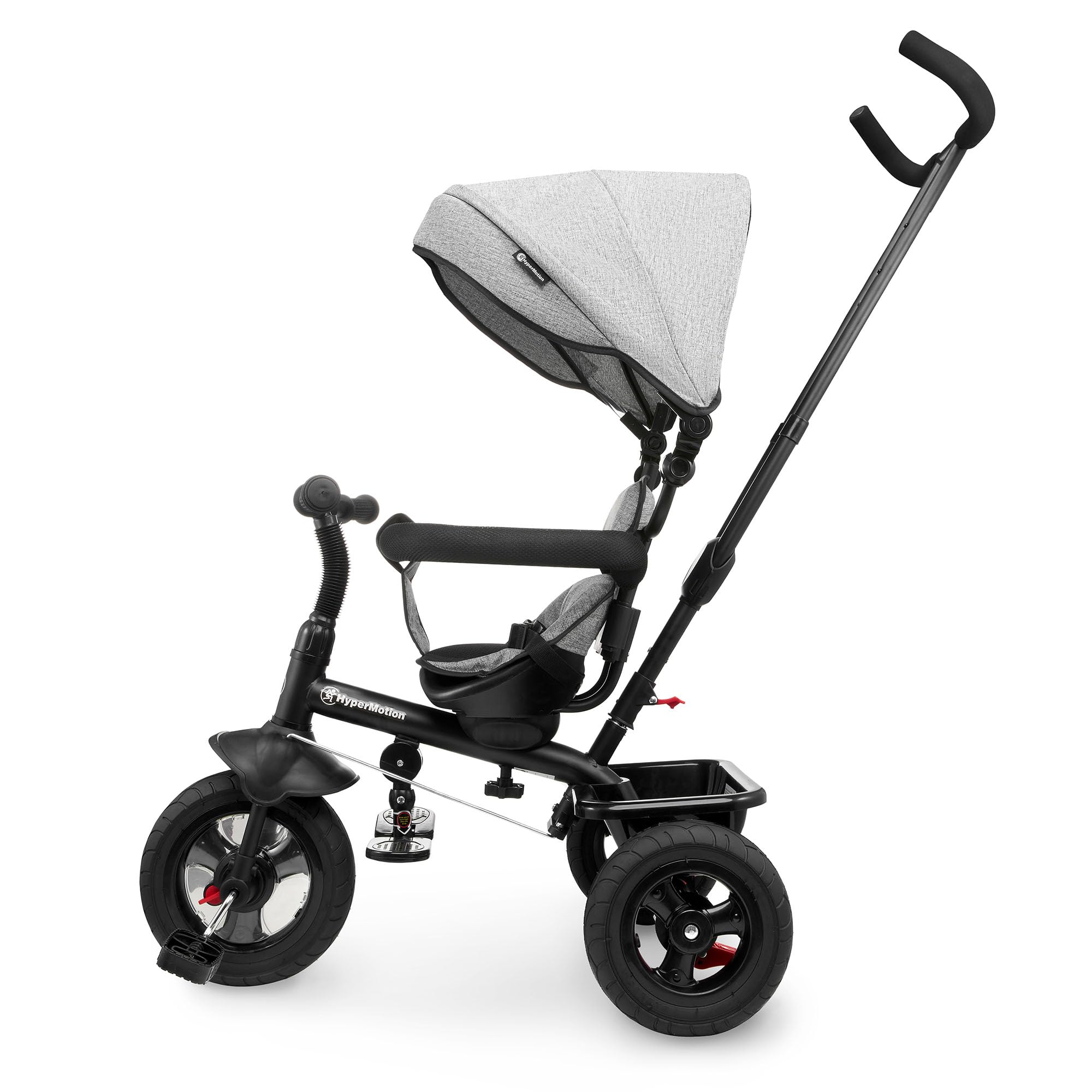 HyperMotion Triciclo Infantil con Manillar para Padres - Bici Bebé 1 Año Evolutiva hasta 20kg - Modelo Similar Kinderkraft con Barra de Empuje - Saltador Bebe Gris