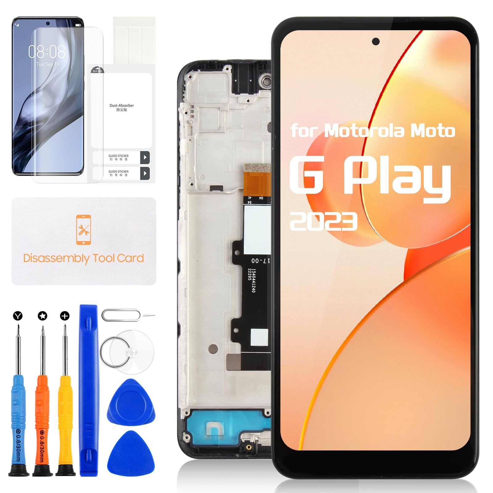 for Motorola Moto G Play 2023 LCD Display Kits, Screen Replacement for Motorola Moto G Play 2023 XT2271 XT2271-5 6.5 inch Touch Screen Digitizer Full