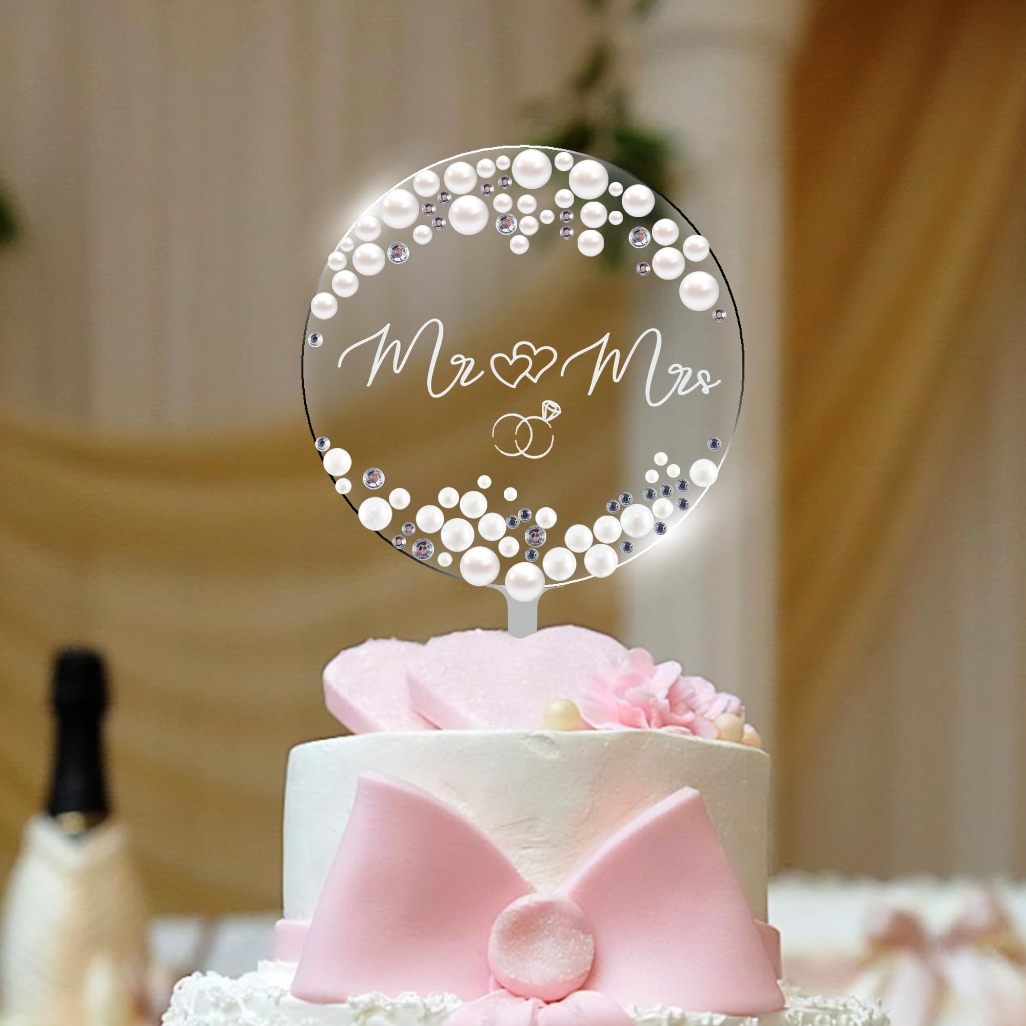 Teeo Deeo Wedding CakeToppers, Mr and Mrs Cake Topper, Cake Topper Bride and Groom Party Cake Decorations Supplies, Wedding or Engagement Party