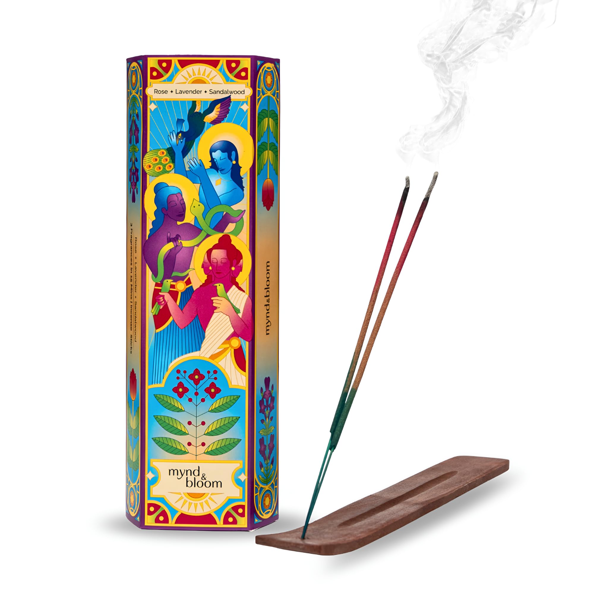 Mynd & Bloom Triveni Sangam Incense Sticks – 3 Fragrances in 1