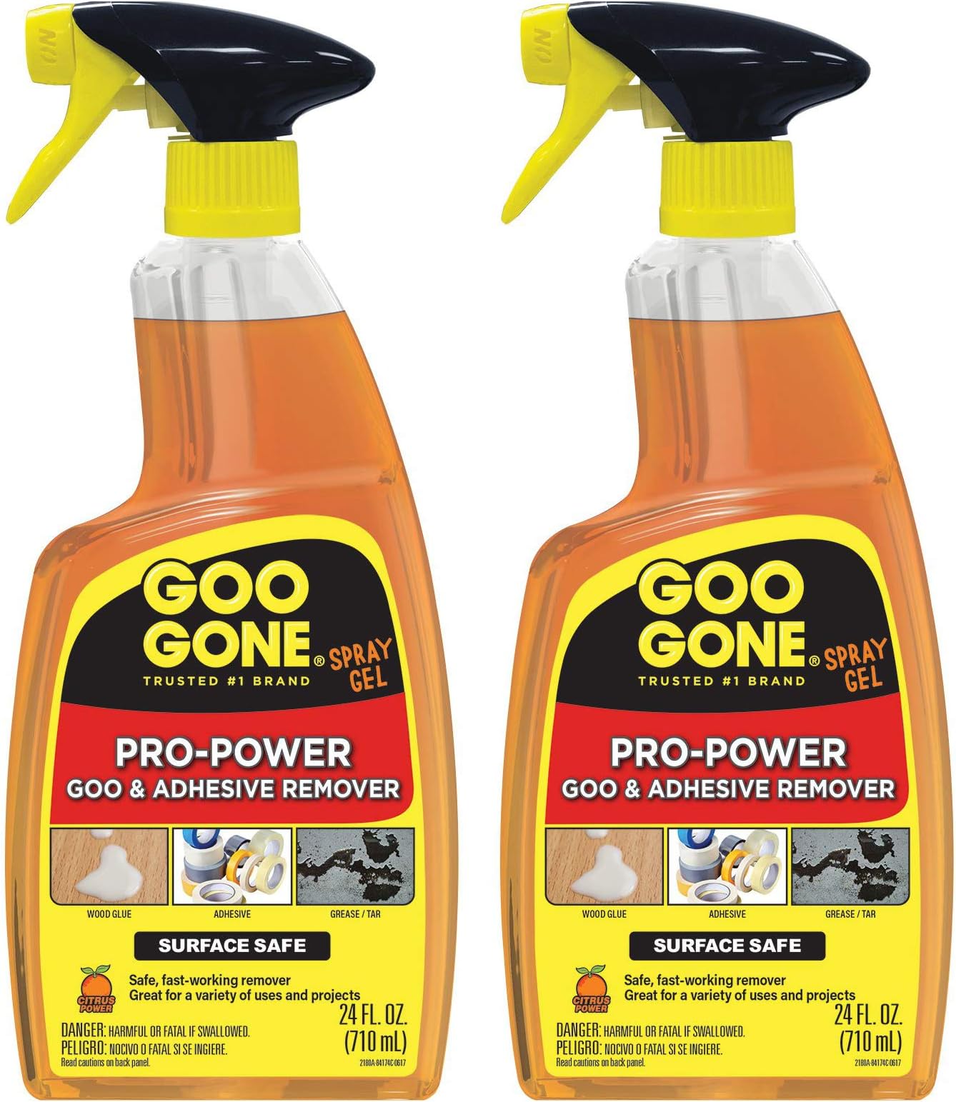 Goo Gone IUGYH Pro-Power Spray Gel - 24 Ounce - Surface Safe, Great Cleaner, No Harsh Odors, Removes Stickers, Can Be Used On Tools 2 Pack