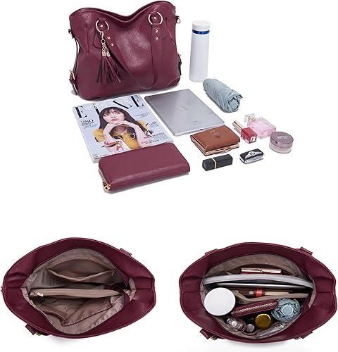 Miniatura 5 de Juego de carteras y carteras para mujer, bolso grande con cartera, 3 unidades