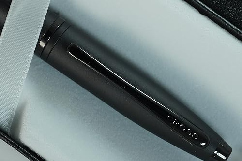 Miniatura 2 de Cross Calais - Bolígrafo recargable de banda media, punta media, incluye caja de regalo, barril negro mate y citas de PVD.