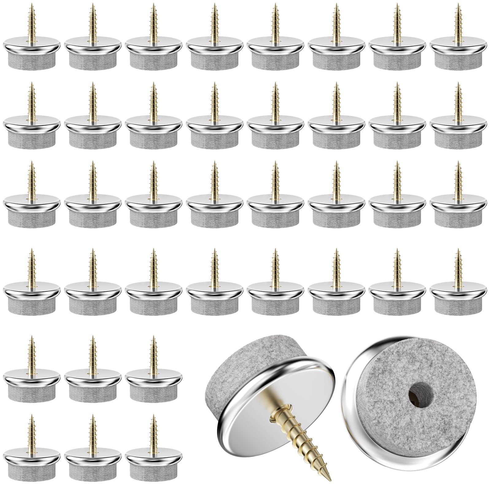 Protector Patas Sillas(40Pcs), Protectores Tornillos Deslizantes de Fieltro Redondos, Muebles Protección Suelo, Cubre Almohadilla Contornillo-Set, para Sillas, Mesas, Suelo, Almohadilla
