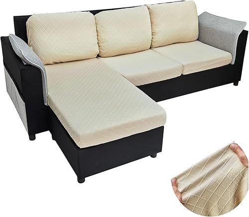 NeColorLife Fundas de cojín para sofá, fundas de cojín elásticas para sofá seccional, funda de cojín en forma de L, funda de asiento de diván,