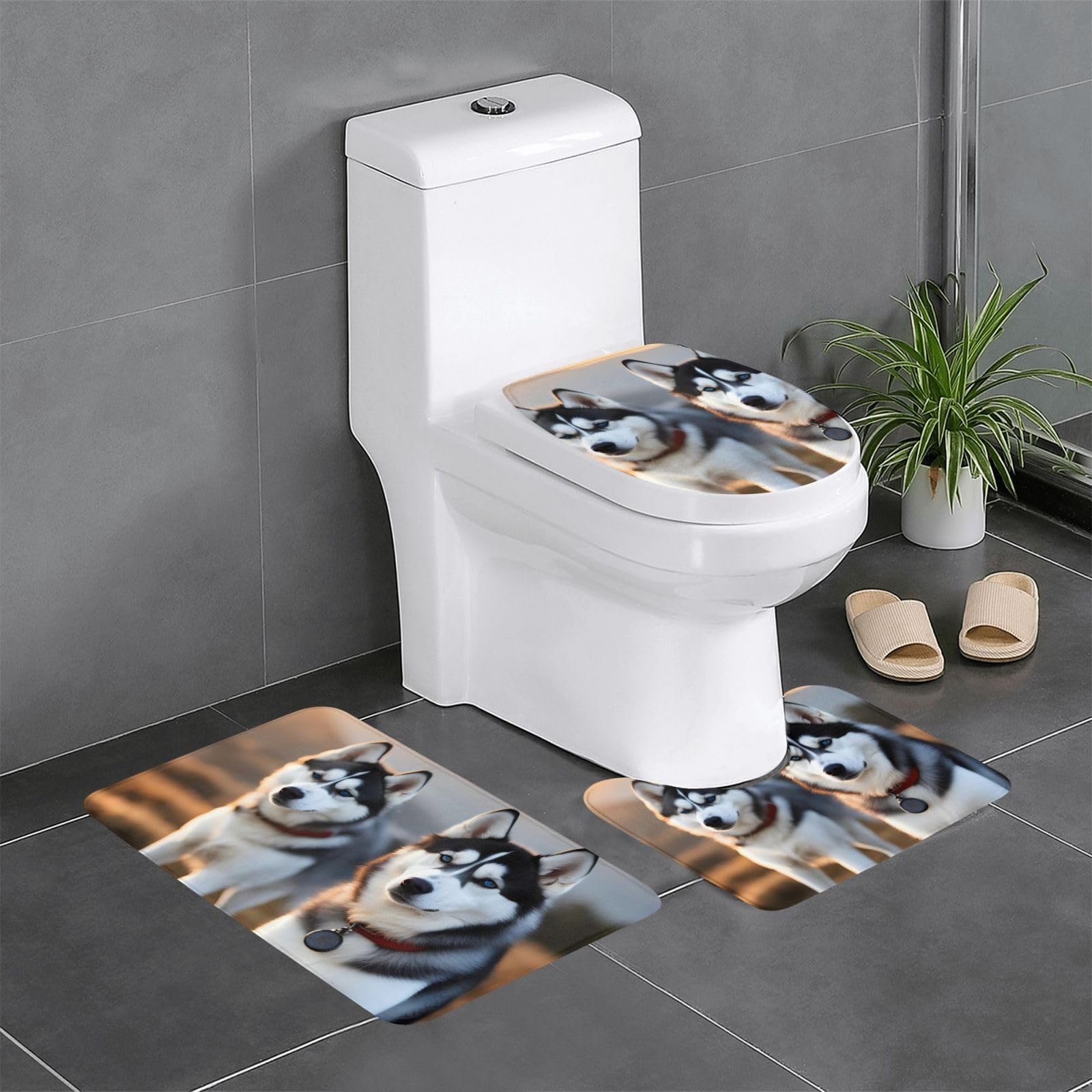 Tapis de salle de bain antidérapants Husky pour éviter les glissades au WC