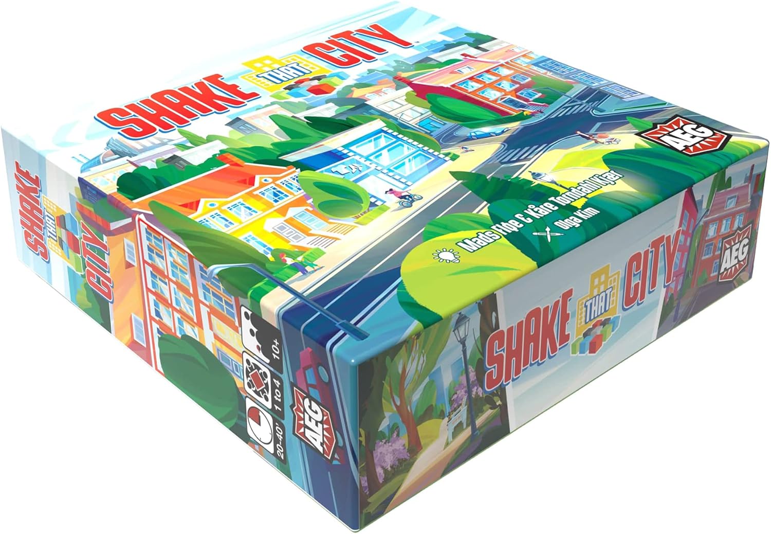 AEG Shake That City | Design the best City Block by selecting a Pattern from the Cube Shaker | Family Puzzly Tile-Laying Game | 1-4 Players | Ages 10+