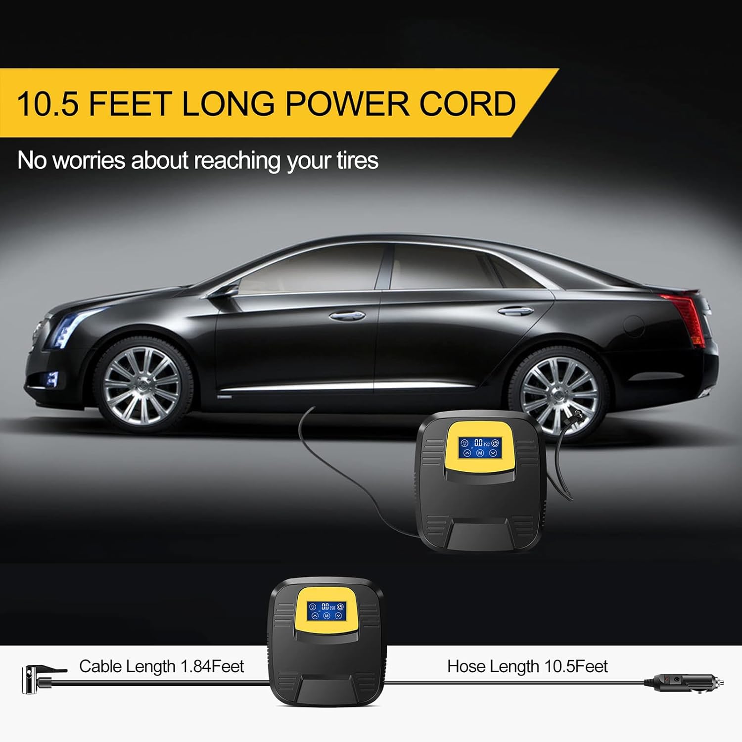 Air Compressor Tire Inflator Car Tire With Digital Pressure Gauges 120PSI For Car Bicycles And Other Inflatables