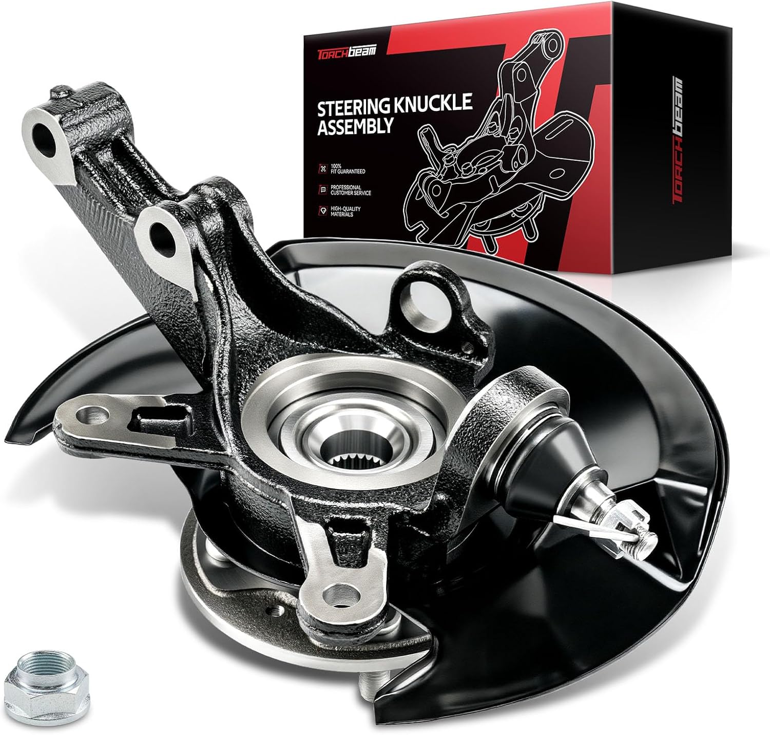 Torchbeam Front Left steering knuckle and hub assembly Compatible with Honda Civic 2001,Driver Side