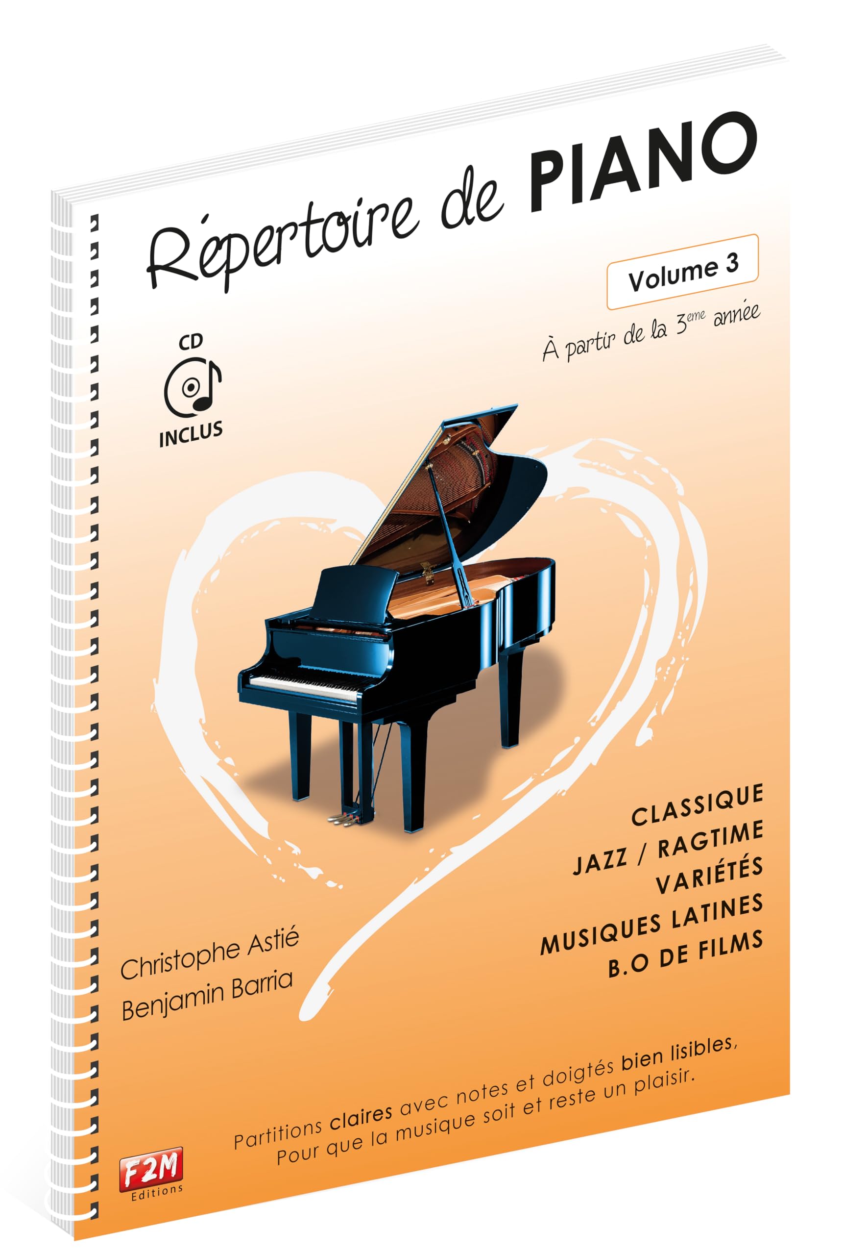 Répertoire de piano vol 3 CD pour surmonter les blocages de lecture de notes