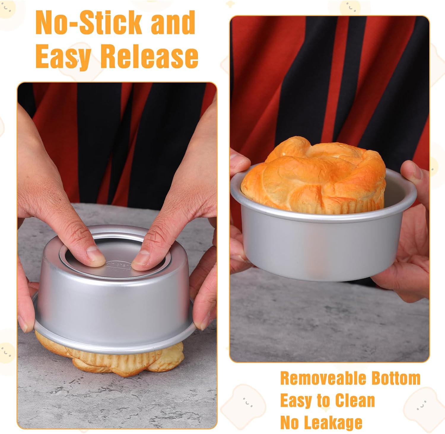 Molain 12 Pcs Round Cake Pans with Removable Bottom, 4 Inch Aluminum Cheesecake Baking Mold Non Stick Leakproof Mini Cakes Tins Trays Bakeware for Dessert Pizzas Quiches Birthday Party Anniversary
