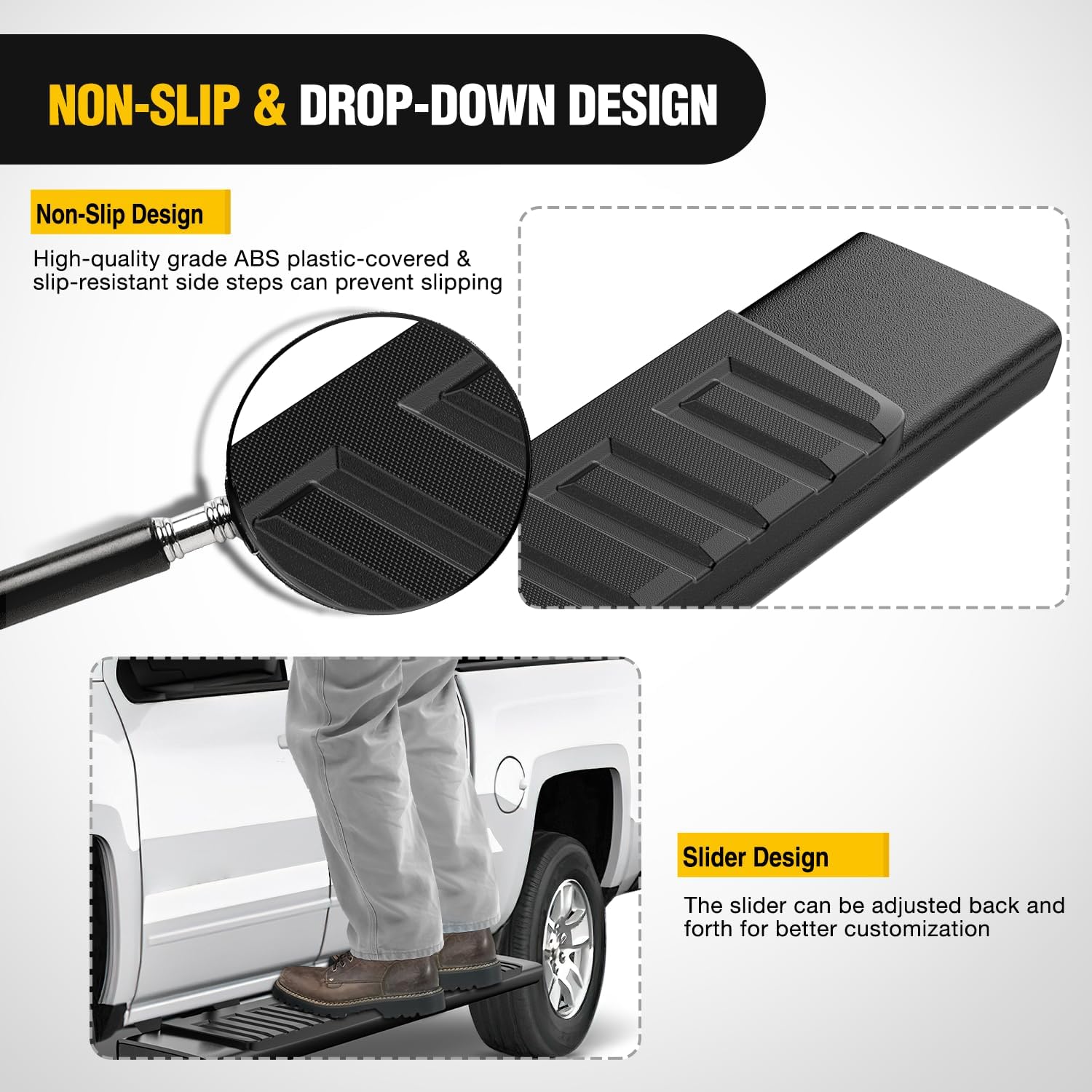 Nilight Running Boards for 2015-2026 Chevrolet Colorado/GMC Canyon Crew Cab 6 Inch Side Step Nerf Bars Black